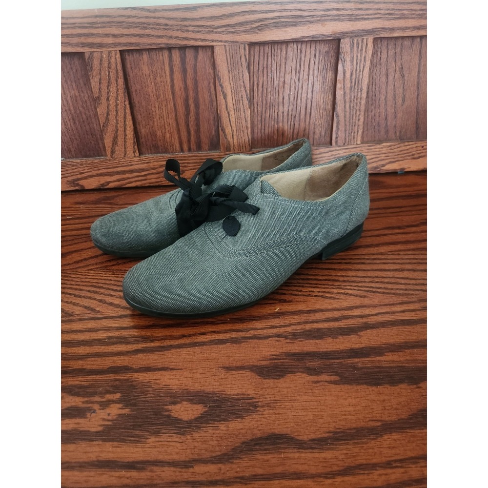 ABELLA Style Moxie Dark Gray Womens Oxford Shoes Ribbon Whimsical Goth 6.5 M
